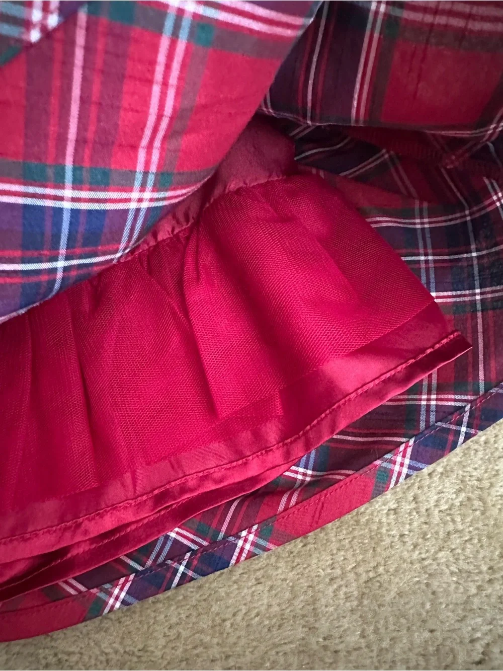 Gymboree Red Plaid Tiered Skirt